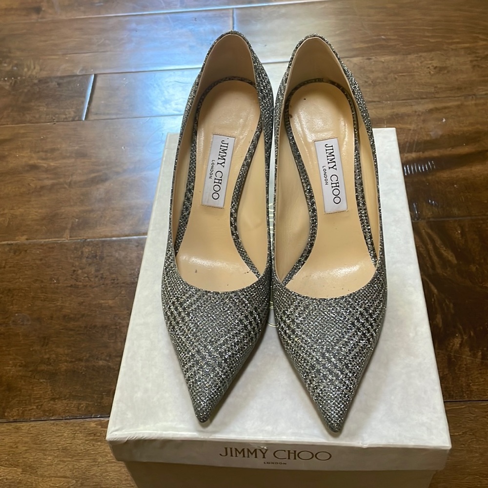 Jimmy Choo shimmery pointed heels